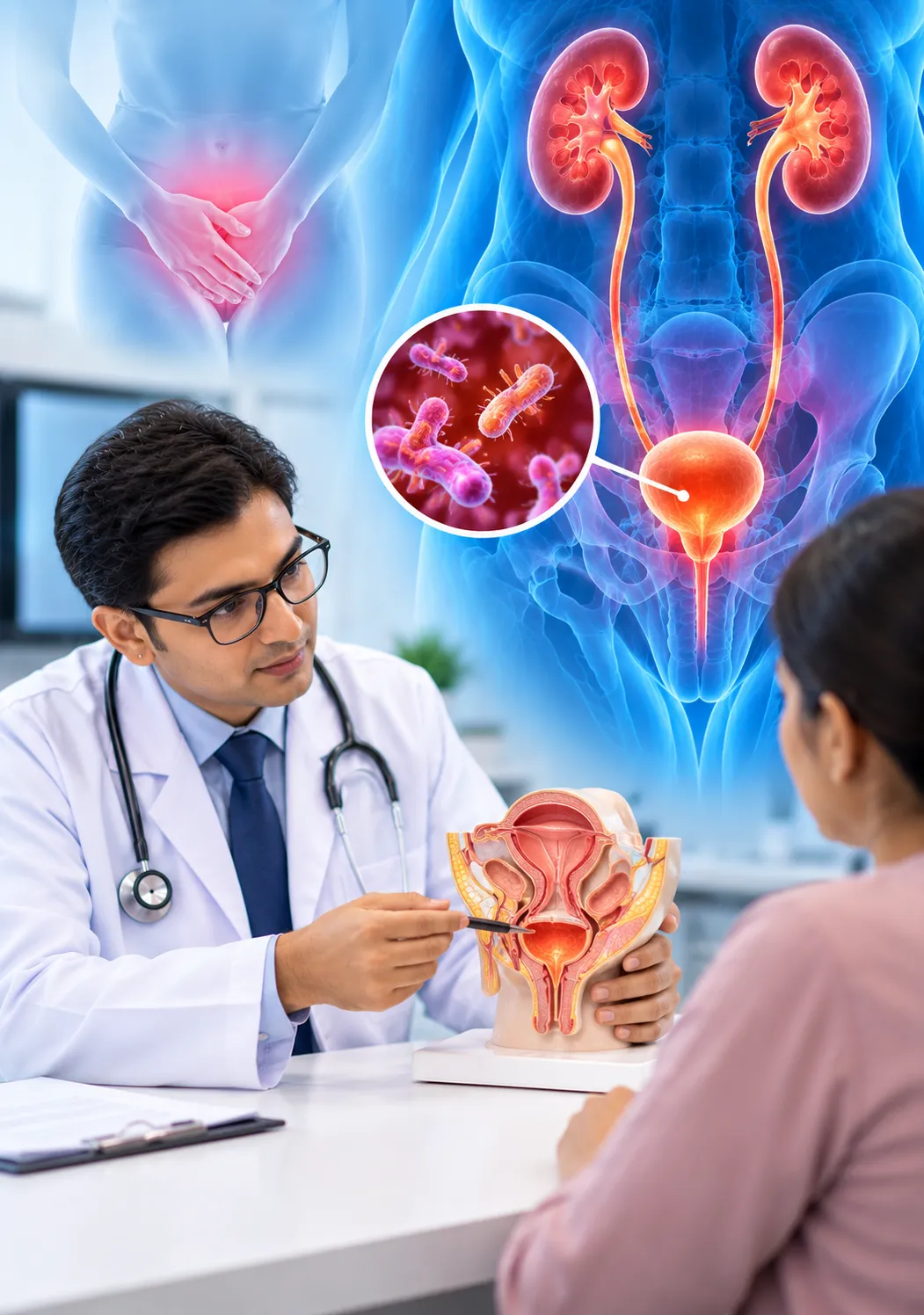 Doctor Explaining Urinary Tract Health