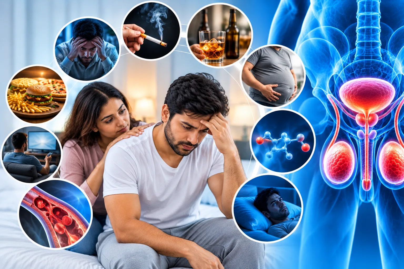 Male Sexual Health Infographic Montage