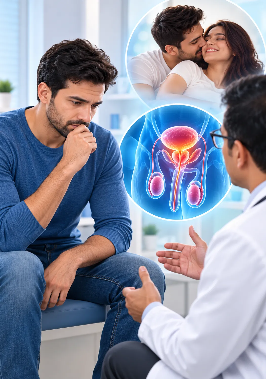 Men’s Health Consultation With Anatomy Overlay