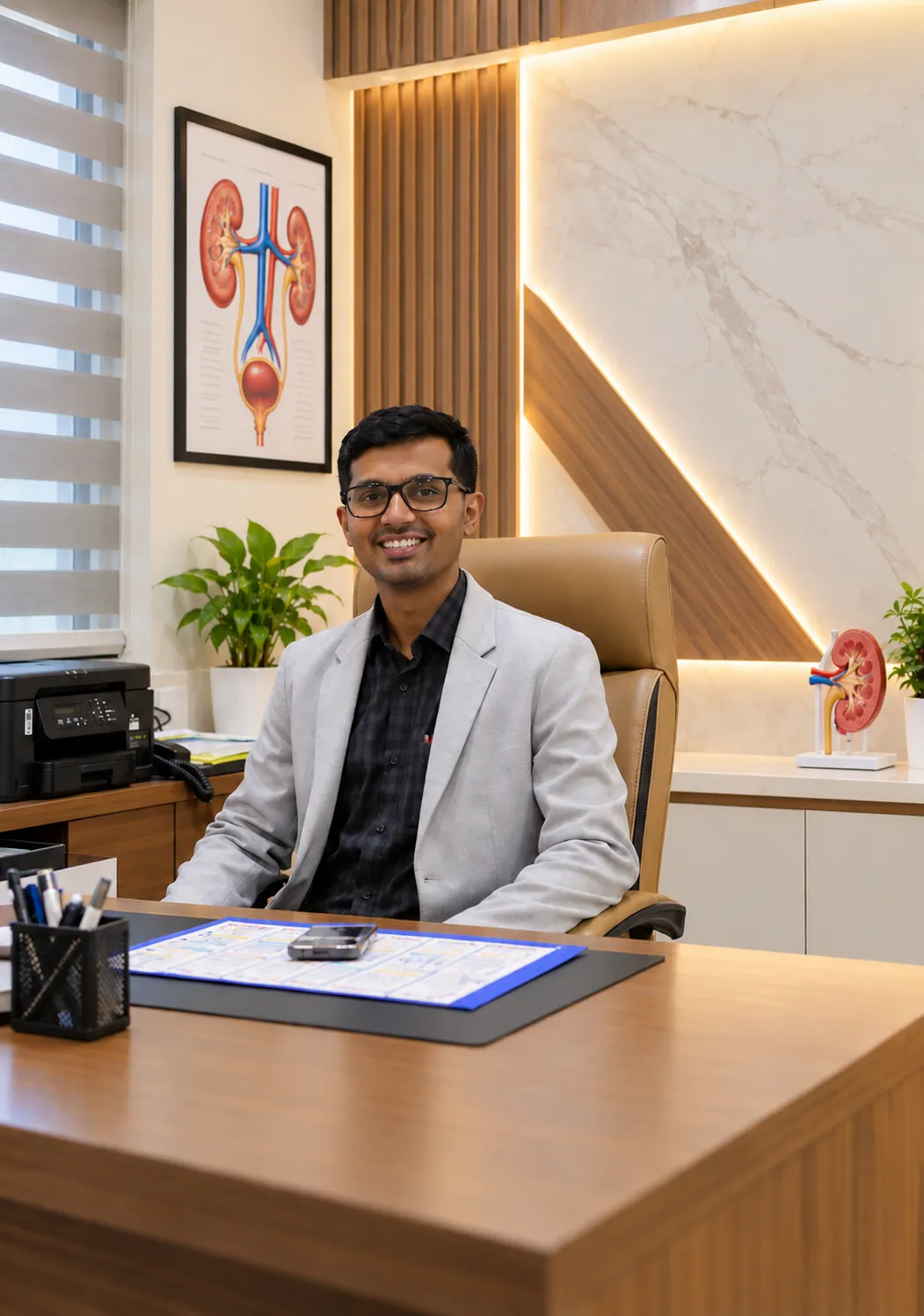 Smiling Doctor in a Modern Clinic
