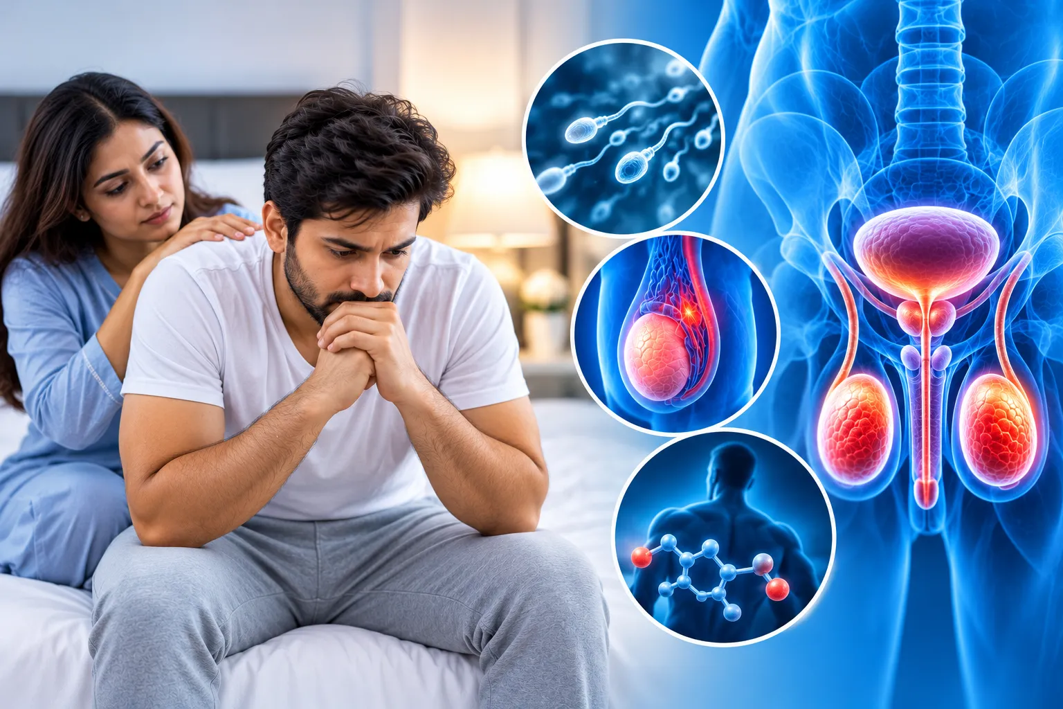 Supportive Couple Facing Male Health Concerns